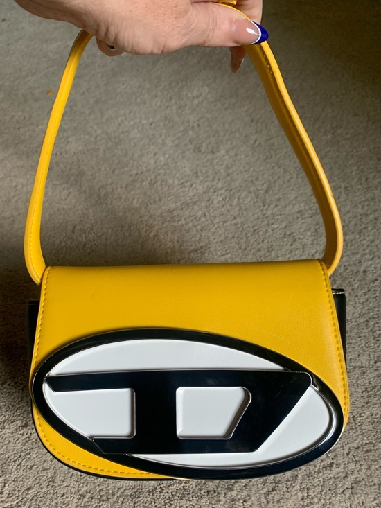Handbags - Yellow LOGO Crossbody Shoulder Bag with Accent Hardware